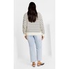 Women's Plus Size Stripe Lilia Sweater - cream | CITY CHIC - 3 of 4