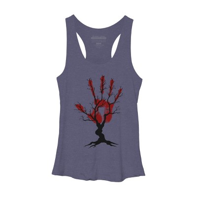 Women's Design By Humans Halloween Tree By aisenArt Racerback Tank Top