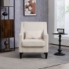 CAVINAS Modern Upholstered Accent Chair with Scooped Arms, Corduroy Fabric Armchair for Bedroom, Apartment, Office or Waiting Room - 4 of 4