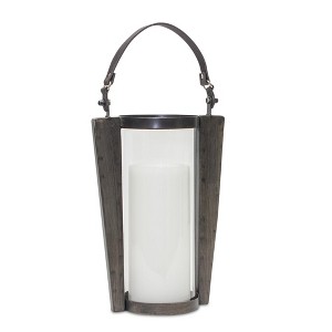 Iron Candle Holder with Glass Hurricane 18 Inch Handle Design for Home Decor By Melrose - 1 of 3