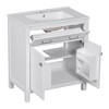 NicBex 30" Bathroom Vanity with Ceramic Sink, Bathroom Cabinet Storage with 2 Spacious Cabinet Doors and 1 Flip Drawers for Bathroom, White - 3 of 4