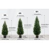 2 Sets Artificial Cedar Topiary Trees 3/4/5ft Faux Pine Shrubs Plants Outdoor Indoor Home Decor Realistic Fake Plants - 2 of 4