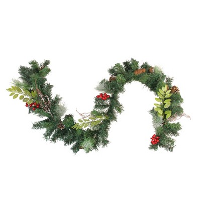 Northlight 6' x 9" Unlit Frosted Pinecone and Berry Artificial Christmas Garland