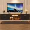 Acekool 4-Drawer TV Stand with LED,  White, Modern Media Console for TVs Up to 75", Glass Door, Entertainment Center for Living Room - 3 of 4
