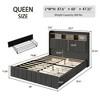 Queen Size Bed Frame with 47.2" Bookcase Headboard and 4 Storage Drawers - 4 of 4