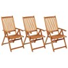 vidaXL Folding Patio Chairs 3 pcs with Cushions Solid Acacia Wood - 2 of 4