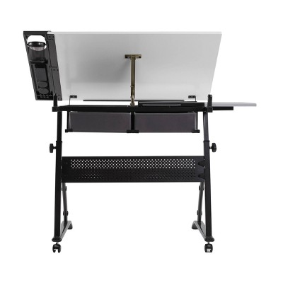 Core Craft Table with Adjustable Top and Metal Storage