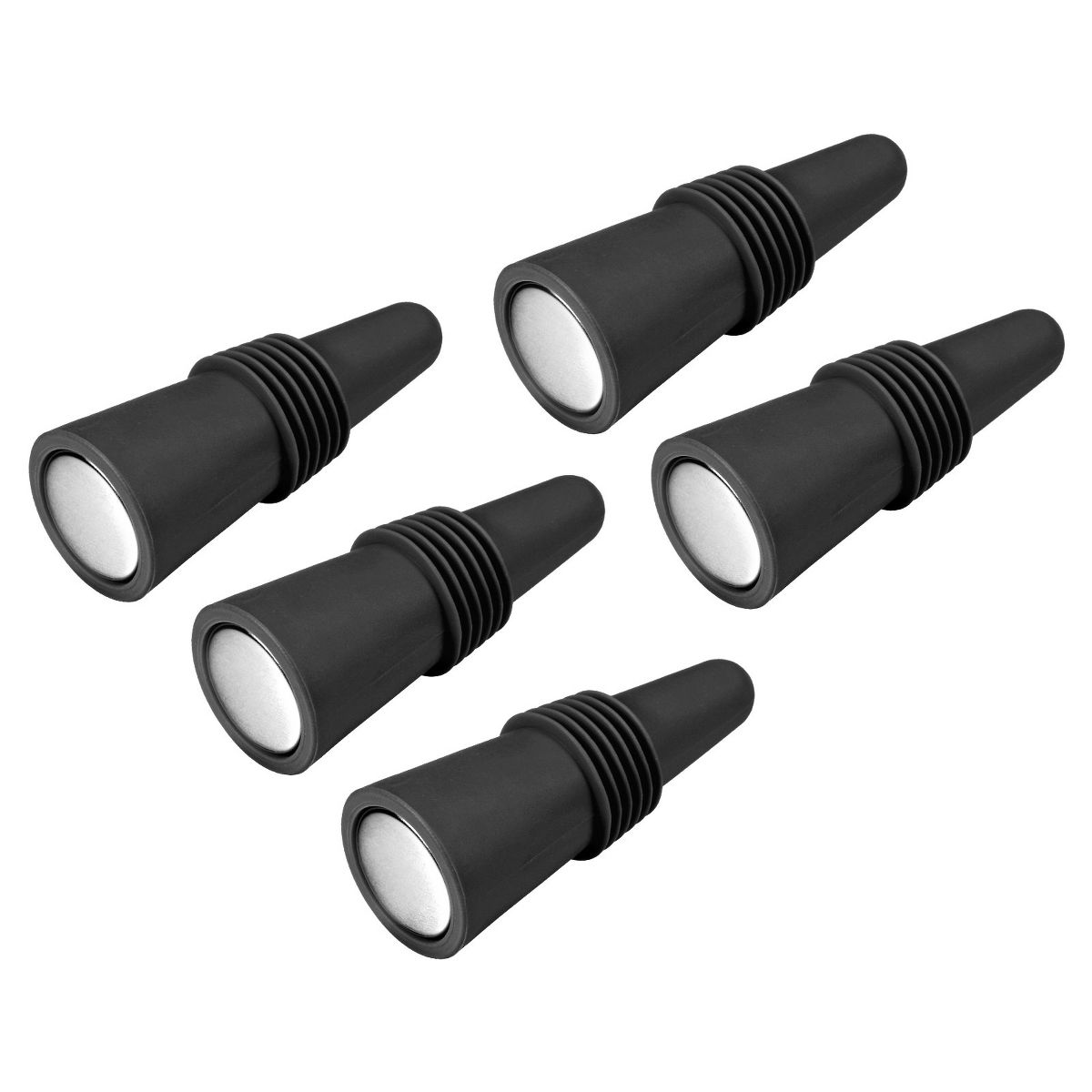 Unique Bargains Silicone Unbreakable Reusable Beverage Wine Caps 5 Pcs