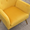 Velvet Wingback Accent Chair with Button-Tufted Back and Gold Metal Legs - 2 of 4
