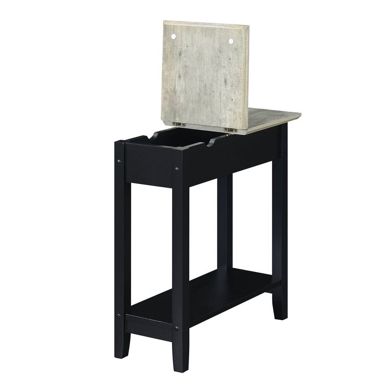American Heritage Flip Top End Table with Charging Station and Shelf - Breighton Home, 4 of 7