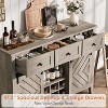 Jojoka 47.2 Inch Farmhouse Buffet Cabinet with Sliding Barn Door,Rustic Sideboard with 3 Drawer, Adjustable Shelf for for Dining Room, Kitchen,Gray - 4 of 4