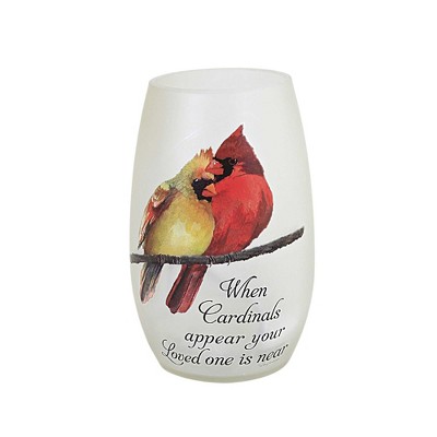 Stony Creek 5.0 Inch Cardinal Pre-Lit Electric Vase Bereavement Sympathy Bird Novelty Sculpture Lights