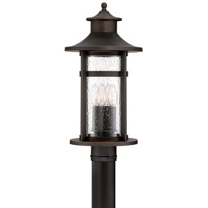 Minka Lavery Industrial Outdoor Post Light Fixture Oil Rubbed Bronze 20 1/4" Seeded Glass for Exterior Barn Deck House Porch Patio - 1 of 3