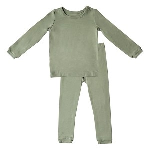 tiny knot co. Toddler Children's Gender Neutral Buttery Soft Durable, Tagless Solid TENCEL Modal Pajama Set - 1 of 4