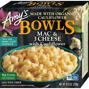 Amy's Gluten Free Frozen Mac & 3 Cheese with Cauliflower Bowl - 8.25oz - 1 of 4