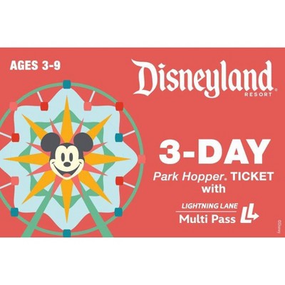 Disneyland 3-Day Park Hopper Ticket with Lightning Lane Multi Pass $576 (Ages 3-9)