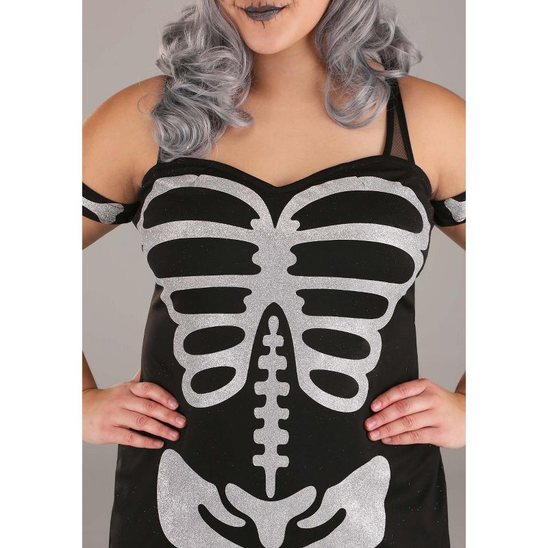 HalloweenCostumes.com Plus Size Women's High Fashion Skeleton Costume, 3 of 7
