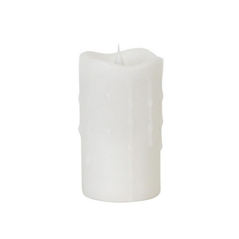 melrose flameless pillar flame dripping simplux prelit wax candle moving led target