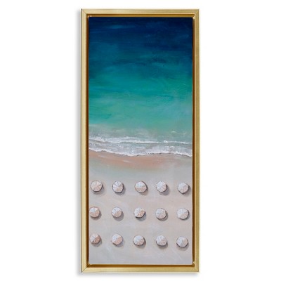 Stupell Industries Aerial Umbrellas on Beach Coast, 11" x 25"