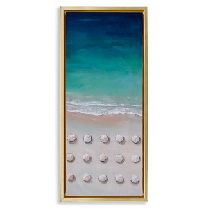 Stupell Industries Aerial Umbrellas on Beach Coast, 11" x 25" - 1 of 4