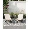 Garden Rocking Chairs Set of 2, Outdoor Wicker Seaside Reclining Chair, Rattan Sun Lounger, Wicker Patio Poolside Lounger with Cushion - 2 of 4