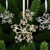 HomeRoots Set of Four Gold And Silver Handmade Faux Crystal And Metal Hanging Star Ornaments - 2 of 4