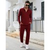 Coolmee 2 Piece Set for Men Casual 1/4 Zip Track Suits Set Long Sleeve Quarter Pullover Jogging Suits Wine Red 3XL - 4 of 4
