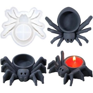JDICTION Spider Candle Holder Resin Mold - Halloween Animal Silicone for Epoxy Tealight Casting, DIY Tray & Party Candy Container - 1 of 4