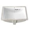 Coucheta Bathroom Undermount Sink, White Ceramic Basin, Vanity Sink for Countertop Installation, Modern Bathroom Remodel and Guest Bath - 2 of 4