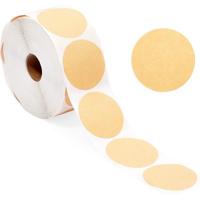 Okuna Outpost 1000-Piece Brown Kraft Round Labels, 2-inch Circle Stickers Roll for Crafts & Gift Wrap