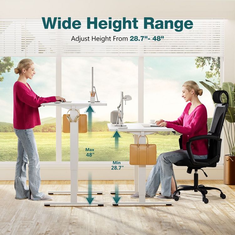 Ergonomic Height Adjustable Table with T-Shaped Metal Bracket Modern ...