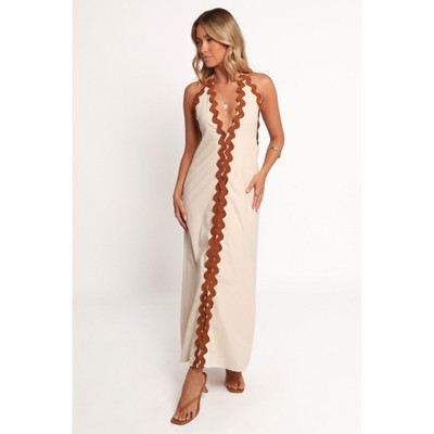 Petal and Pup Quinley Maxi Dress - Brown/Cream