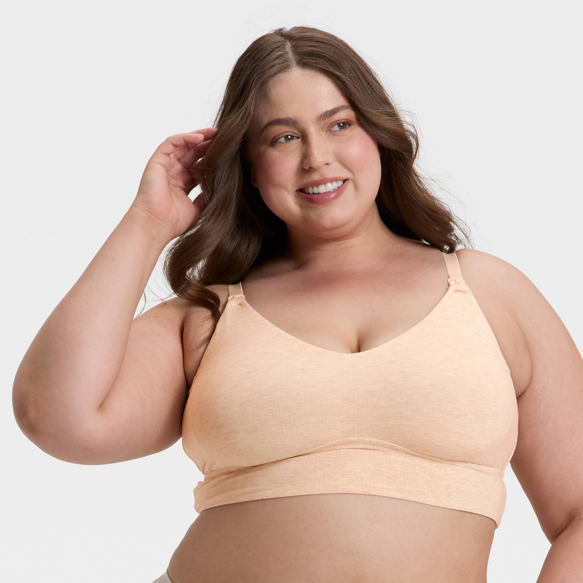 Women's Modal Blend Nursing Unlined Bralette - Auden™ Oatmeal L