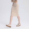 Women's Ruched Knit Midi Skirt - A New Day™ Beige - 3 of 4