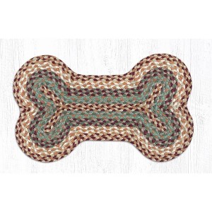 Earth Rugs Braided Cotton Dog Bone Tread – Rustic Pet Mat 13"x22" Buttermilk/Cranberry - 1 of 3