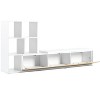 MAYEERTY 74.8''-126'' Extendable TV Stand - 3-Tier Bookshelves, Storage Cabinets, Sliding Tabletop, White - 3 of 4