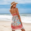 Women's Pink & Aqua Sleeveless Floral Square Neck Mini Dress - Cupshe - image 4 of 4