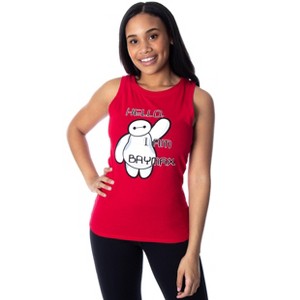 Disney Women's Juniors Big Hero 6 Hello I'm Baymax Muscle Tank Top - 1 of 4