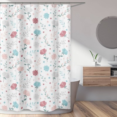 Pop Floral Collection Shower Curtain Pink/Blue - Sweet Jojo Designs