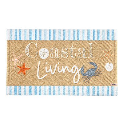 Evergreen Coastal Living Embossed Indoor Outdoor Doormat Home Decor