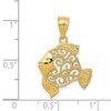Black Bow Jewelry 14k Yellow Gold Filigree Fish Pendant, 17mm - 4 of 4