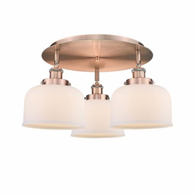Bell - 3 Light Flush Mount In Art Deco Style-9.25 Inches Tall and 19.75 Inches Wide