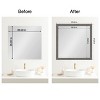 Amanti Art Mirror Makeover Bathroom Mirror Frame Border Kit - Fully Assembled Peel and Stick Frame - Mirror NOT Included - Rustic Plank Narrow Trim - 4 of 4