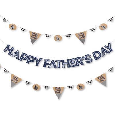 Big Dot of Happiness My Dad is Rad - Father's Day Letter Banner Decoration - 36 Banner Cutouts and Happy Father's Day Banner Letters