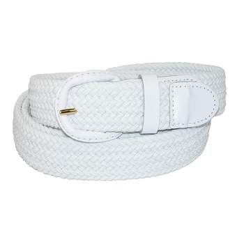 CTM Men's Elastic Braided Belt with Covered Buckle (Pack of 2)