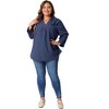 Agnes Orinda Women's Plus Size Long Sleeve V Neck Chiffon Flowy Blouses - 3 of 4