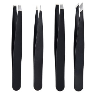 Tweezers Set - Professional Stainless Steel Tweezers for Eyebrows - Great Precision for Facial Hair - 1 of 4