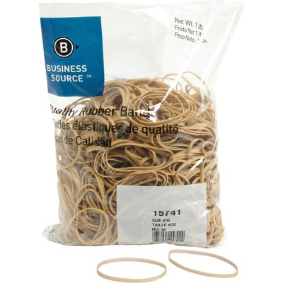 Business Source Rubber Bands Size 32 1 lb./BG 3"x1/8" Natural Crepe 15741