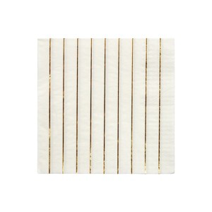 Meri Meri Gold Stripe Large Napkins (Pack of 16) - 1 of 2