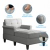 Mjkone Chaise Lounge Sofa Couch,Linen Chaise Sofa Bed Bench with Tufted Back, Mid-Century Sleeper Sofa Chair Bed for Small Place - 2 of 4